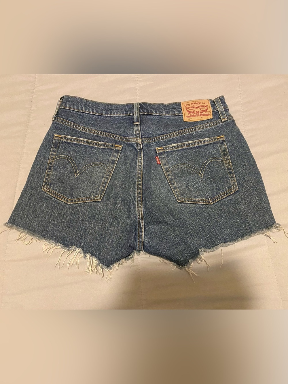 Levi's Women's Blue Denim High Waist Cutoff Shorts Size 8US or 29 Mom Jean